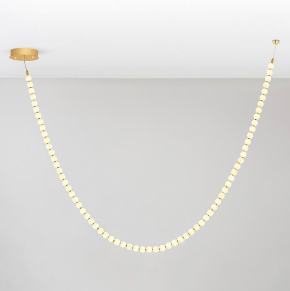 Wisząca lampa nad wyspę MOCA LE44207 LED 109W 3000K perły złota biała