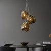 Szklana lampa wisząca Rock 97660 Endon potrójna kamienie złoty chrom