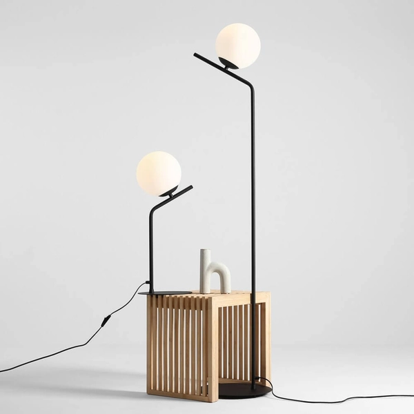 Nowoczesna lampa podłogowa Gallia 1095A1 do sypialni czarna