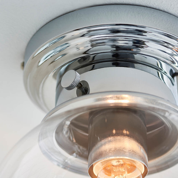Kulista lampa sufitowa Cheswick 96138 IP44 chrom przezroczysty