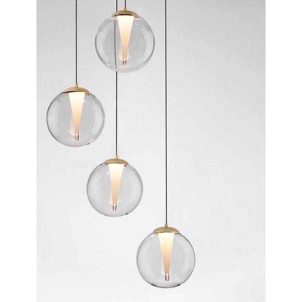 Lampa zwisająca do jadalni HUALMAY LE44834 LED 25W 3000K bańki złota przezroczysta