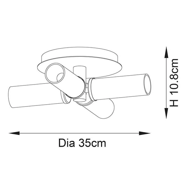Łazienkowa lampa sufitowa Talo 96160 IP44 tuby mosiądz przezroczysty
