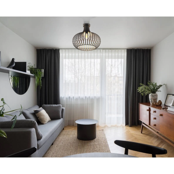 Sufitowa druciana lampa Mateo 63370111X do salonu czarna