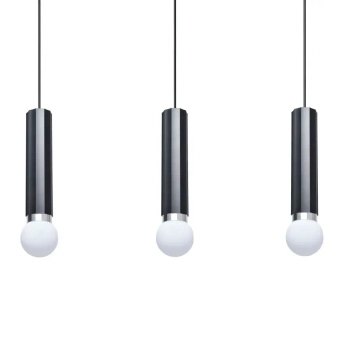Potrójna lampa wisząca nad wyspę Macera PND-33849-3-BK czarna biała