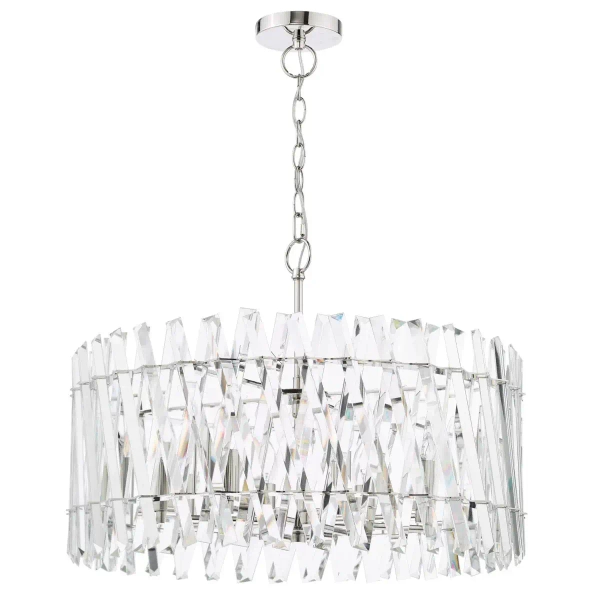 Kryształowa wisząca lampa Entwine ENT0838 do salonu glamour nikiel