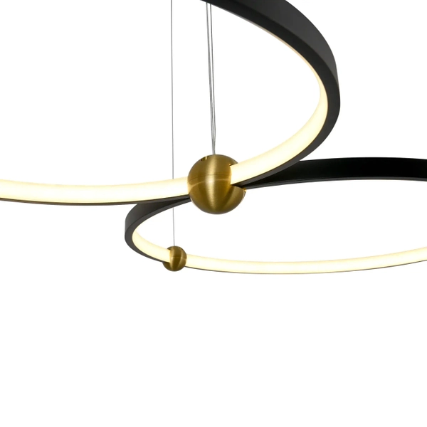 Pierścieniowa lampa wisząca Kido PL0139 Yaskr LED 34W 3000K mosiądz czarna