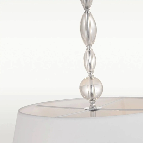 Abażurowa LAMPA wisząca CANCUN P04981WH Cosmolight glamour zwis z kryształkami biały