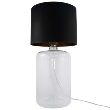 Nocna lampa stojąca AMARSA 5508BKGO szklana czarna przezroczysta