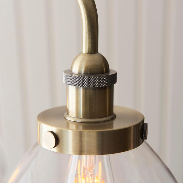 Sufitowa lampa potrójna Hansen 103014 szklana metalowa mosiądz