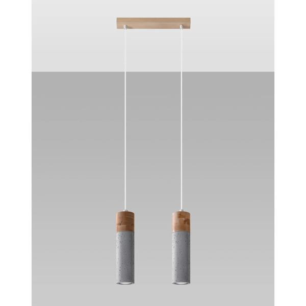 Betonowa lampa wisząca SL.0966 do kuchni betonowa drewniana