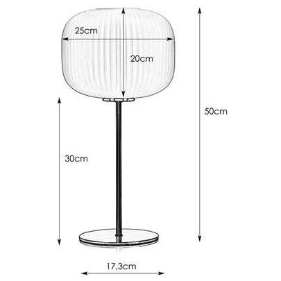Stojąca LAMPA stołowa SOBER 107819 Markslojd plisowana LAMPKA biurkowa szklana mosiądz biała