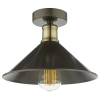 Lampa sufitowa retro Jalen JAL0161 stożek grafitowy mosiądz