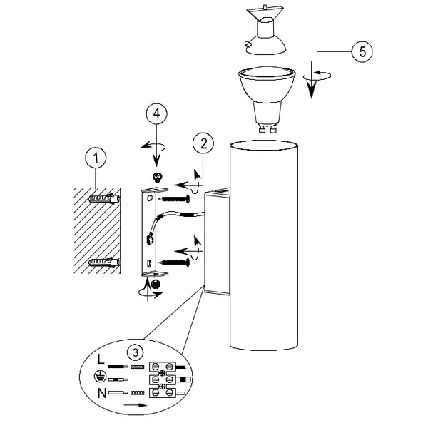 Ścienna LAMPA loft MARLEY 212400204 Trio okrągła OPRAWA kinkiet tuba metalowa patyna