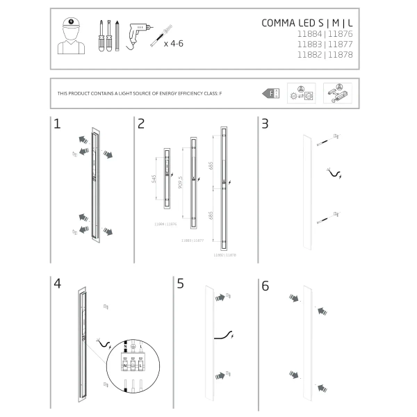 Ścienna lampa listwa COMMA 11883 LED 25W 3000K biała
