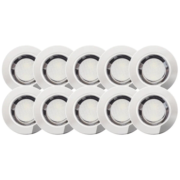 Wpuszczane oprawy zestaw 10 sztuk Cosa G03093/82 LED 7W 6500K IP44 srebrne