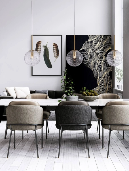 Lampa wisząca CABRAL LE42905 Luces Exclusivas szklana kula crystal złota