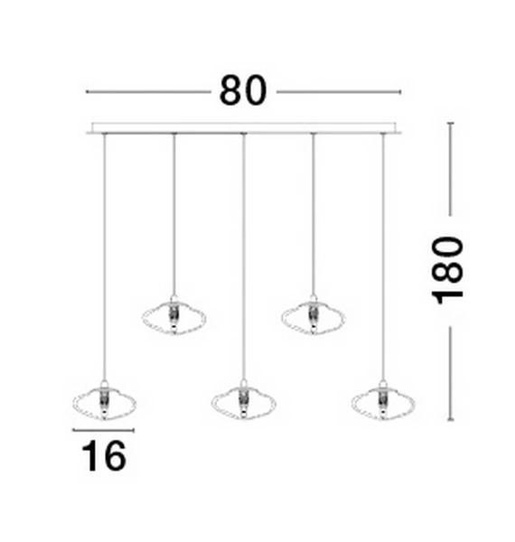 Wisząca lampa NAYARIT LE42902 kryształy przezroczyste złote