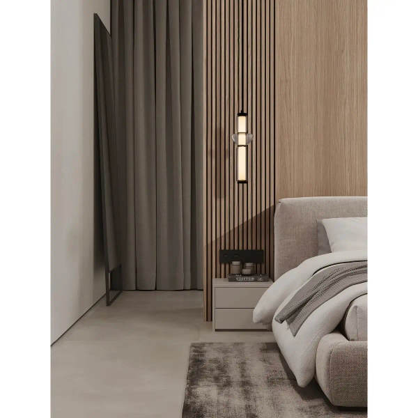 Szklana lampa wisząca GLORICA LE45190 LED 13W 3000K szary