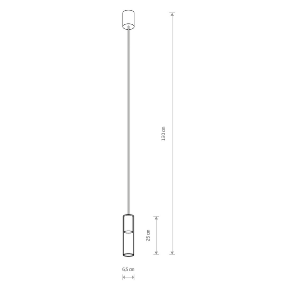 Wisząca lampa minimalistyczna Cylinder 7865 okrągła nad wyspę czarna