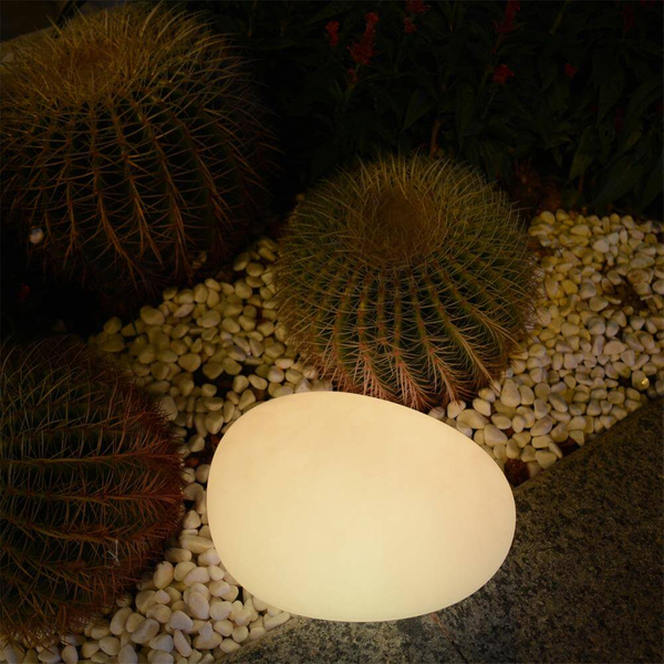 Lampa stojąca tarasowa Pebble ES-ST005 Step LED 5W RGBW IP54 owalna biała
