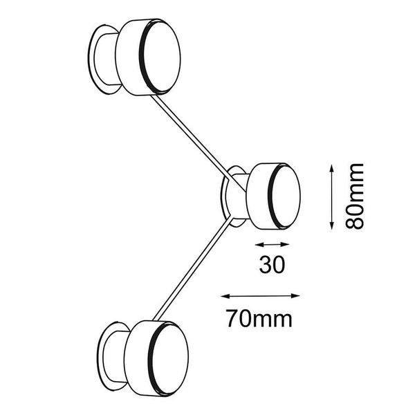 Natynkowa lampa potrójna Etna 1023 BROSline spoty do jadalni czarna