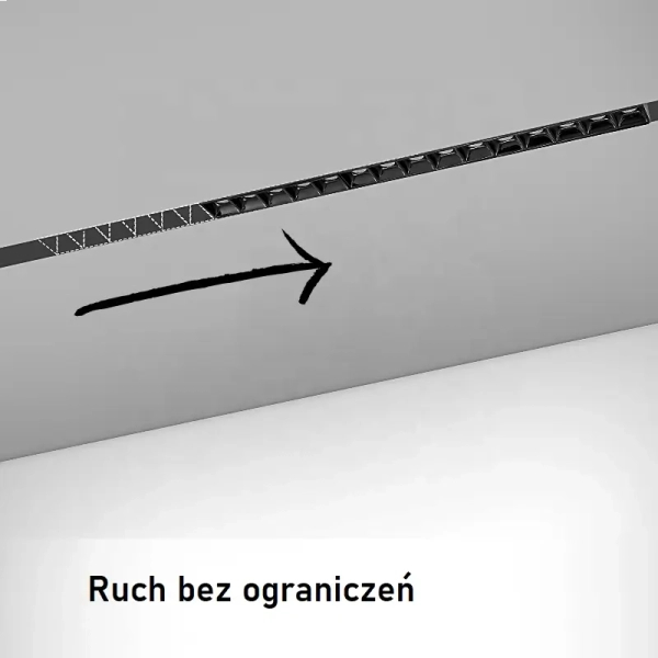 Magnetyczna szyna Magneto Abigali LWQ-1M-TRIM do salonu czarna 