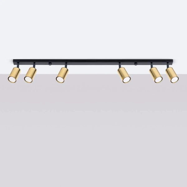 Lampa sufitowa na belce Winx SL.1388 Sollux regulowana złota czarna