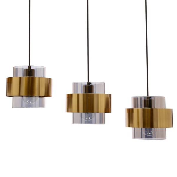 Potrójna wisząca lampa nad stół Spiega 33-32027 klosz mosiądz czarny
