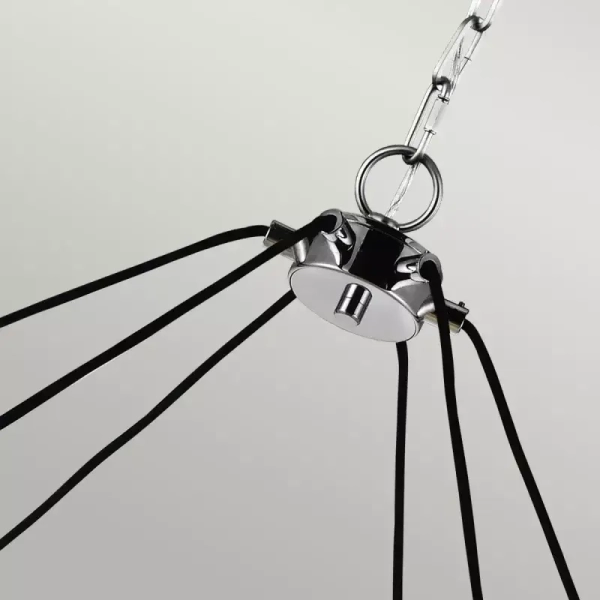 Wisząca lampa z łańcuchem LORAS QN-LORAS6 szklana przezroczysta chrom