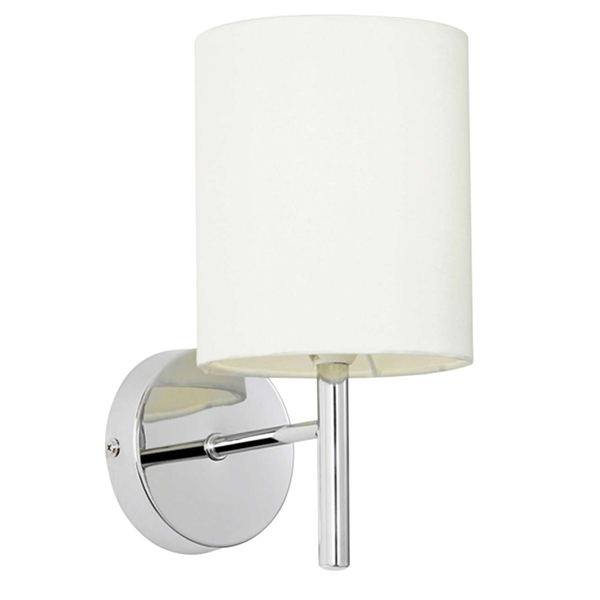 Kinkiet lampa ścienna YAN 21-45249 abażurowa tuba chrom biała