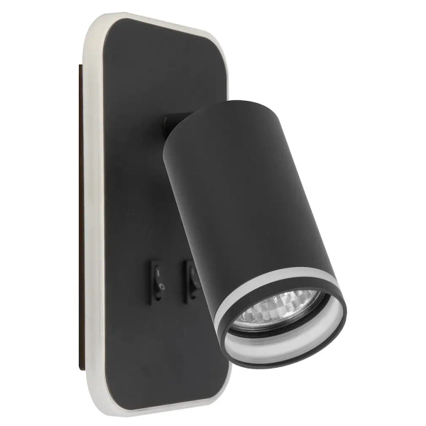 Nocny kinkiet ścienny Pipe Ring ML2081 do czytania tubka czarny