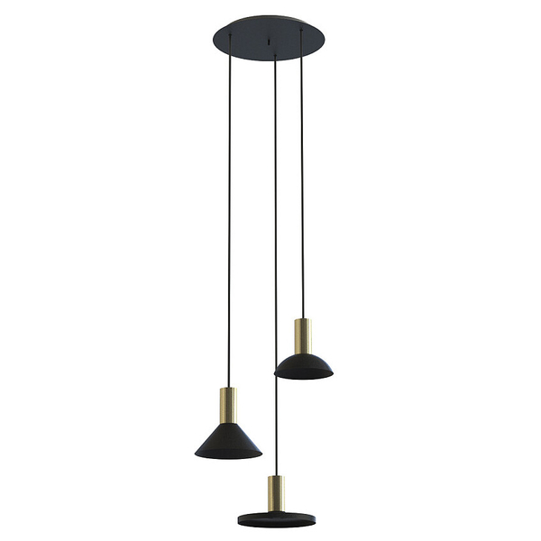 Czarna lampa wisząca Hermanos 8030 zwis 3-płomienny do kuchni