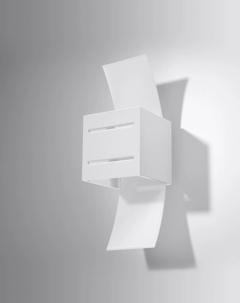 LAMPA ścienna SL.0203 metalowa OPRAWA kinkiet kostka biała