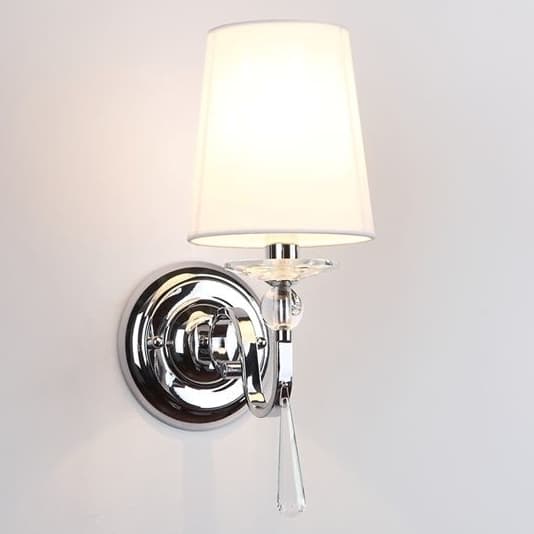 Eklektyczny kinkiet jadalniany CHARLOTTE W0067 Maxlight metal tkanina chrom