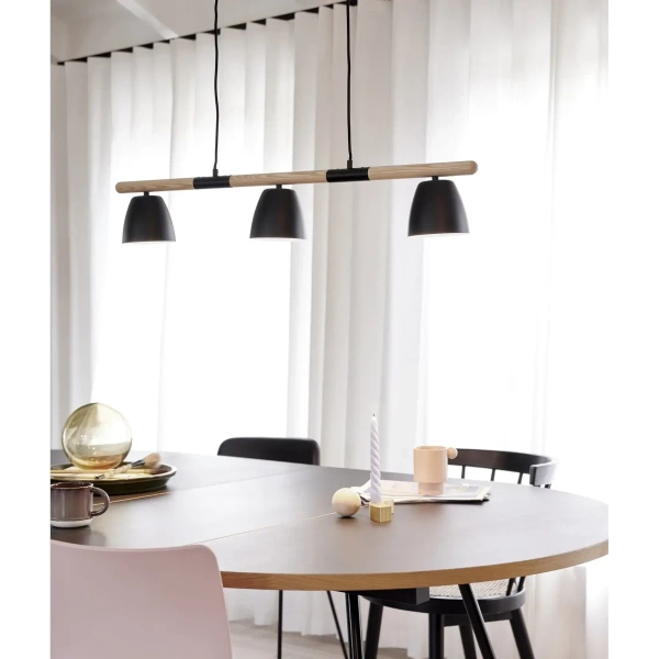 Lampa wisząca do kuchni Theo 2112603003 nad stół drewniana czarna
