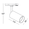 Szynowa lampa sufitowa 1-fazowa STALA 701001002 metalowa tubka biała