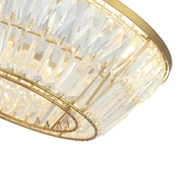 Kryształowy plafon 23047 LED 38W 3000K okrągły glamour mosiądz