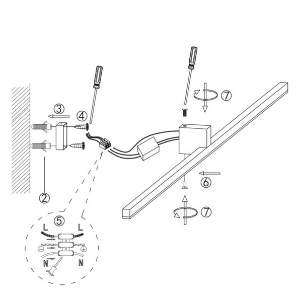 Kinkiet ścienny nad lustro Nevada LP-778/1W M BK Light Prestige LED 12W 4000K IP44 czarny
