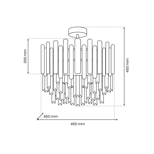 Metalowa lampa sufitowa Aspen ML8809 Milagro z kryształkami chrom