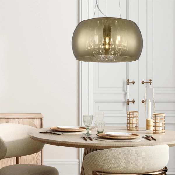 Wisząca Lampa glamour Crystal P0076-05L-F7HF szklana złoto francuskie