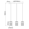 Kryształowa lampa wisząca Vetro LP-2910/3L CH do salonu chrom przezroczysta