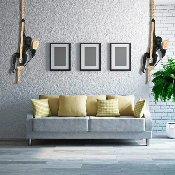 Wisząca lampa ozdobna Monkey ABR-KAR-C Abruzzo małpka do salonu czarny