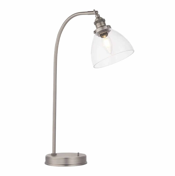 Stojąca lampka klasyczna Hansen 91740 Endon srebrna przezroczysta