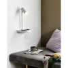 Regulowana lampa ścienna z półką CODY 2112001001 do czytania biały