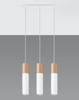 Skandynawska LAMPA wisząca SL.0630 metalowa OPRAWA hygge ZWIS tuby drewniane białe