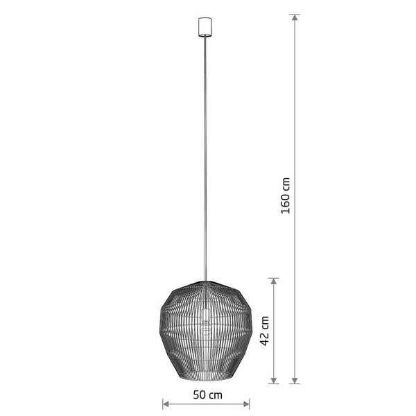 Lampa wisząca kuchenna Haiti 11167 japandi cage bambusowa czarna