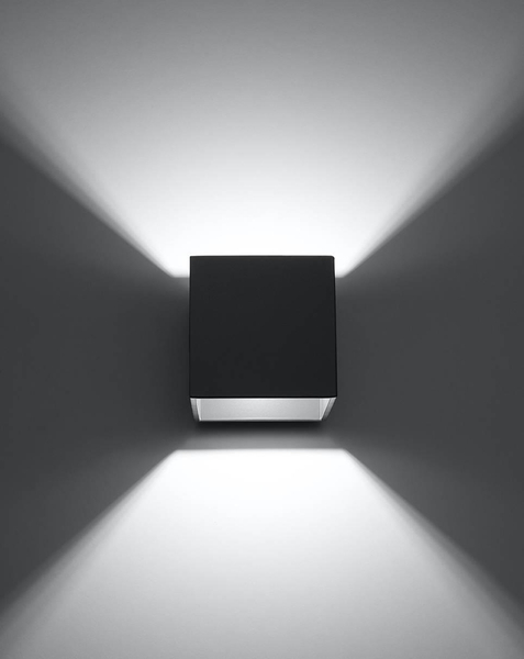 LAMPA ścienna SL.0565 metalowa OPRAWA kinkiet kostka cube grafitowa