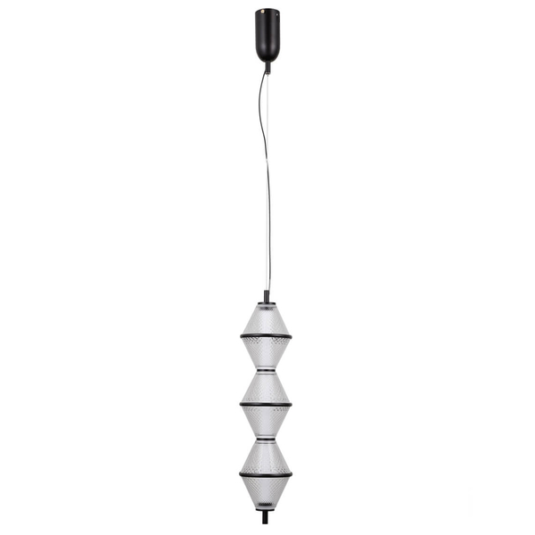 Wisząca lampa Fuente PND-34395-3V-BK LED 45W 3000K czarny przezroczysty