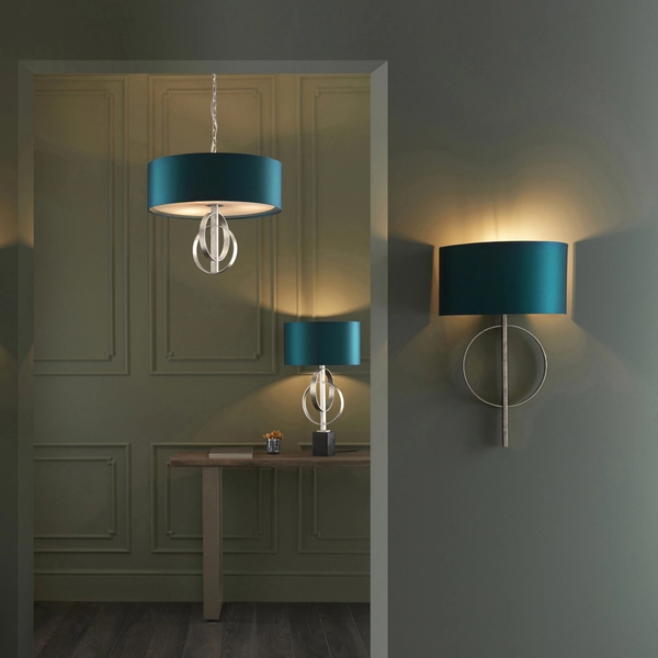 Lampa wisząca na łańcuchu L&-195224 Light& abażur morski srebrna