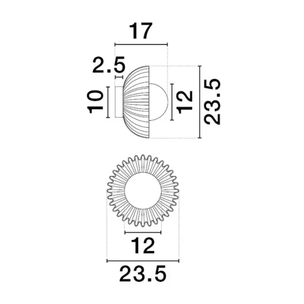 Ceramiczna lampa ścienna ALMENDA LE45269 talerz zielony